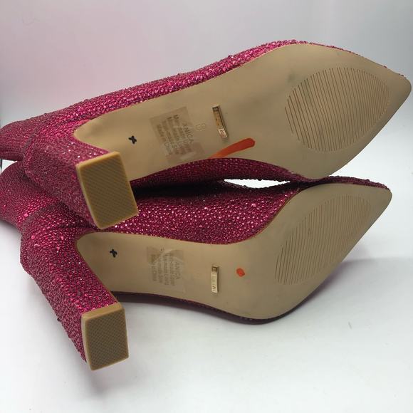 Free People X Billini Disco Rodeo Embellished Boots Pink Rhinestone Size US 8 - Picture 5 of 11